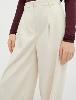 Wide-fit flannel trousers