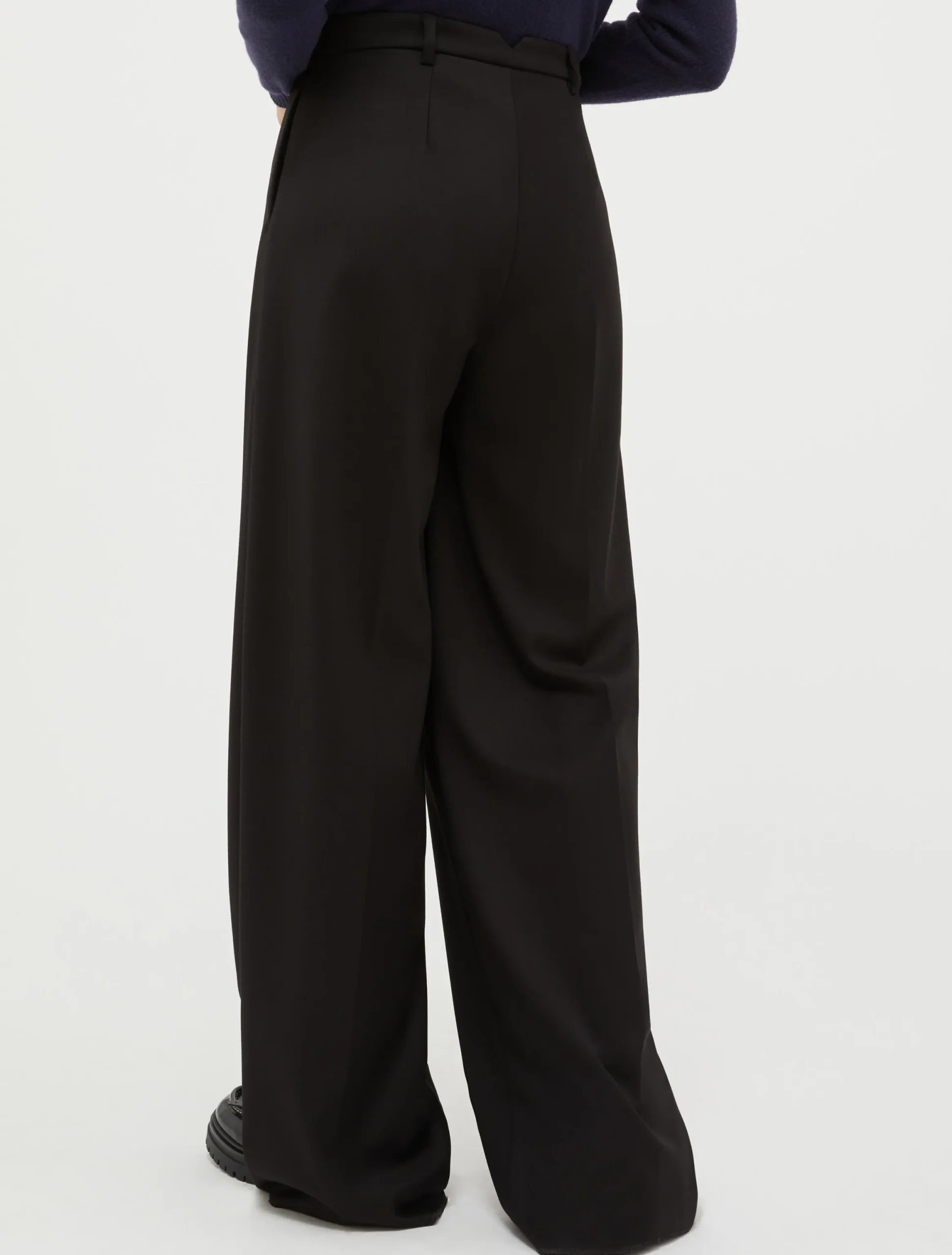 Wide-fit flannel trousers