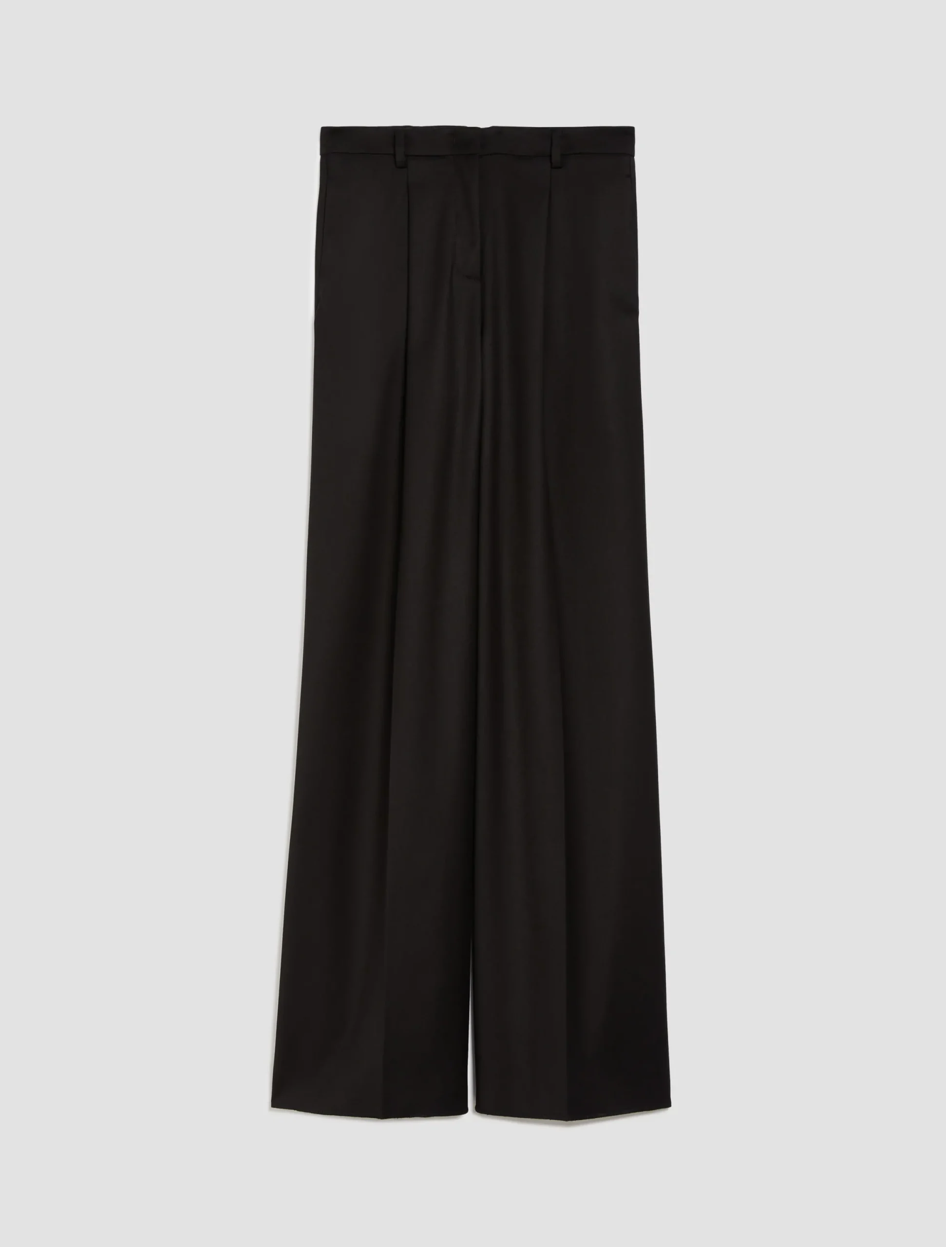 Wide-fit flannel trousers
