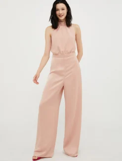 Wide-leg envers-satin jumpsuit
