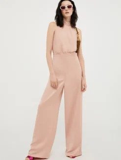 Wide-leg envers-satin jumpsuit