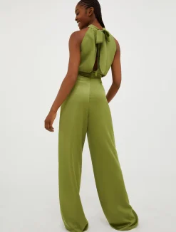 Wide-leg envers-satin jumpsuit
