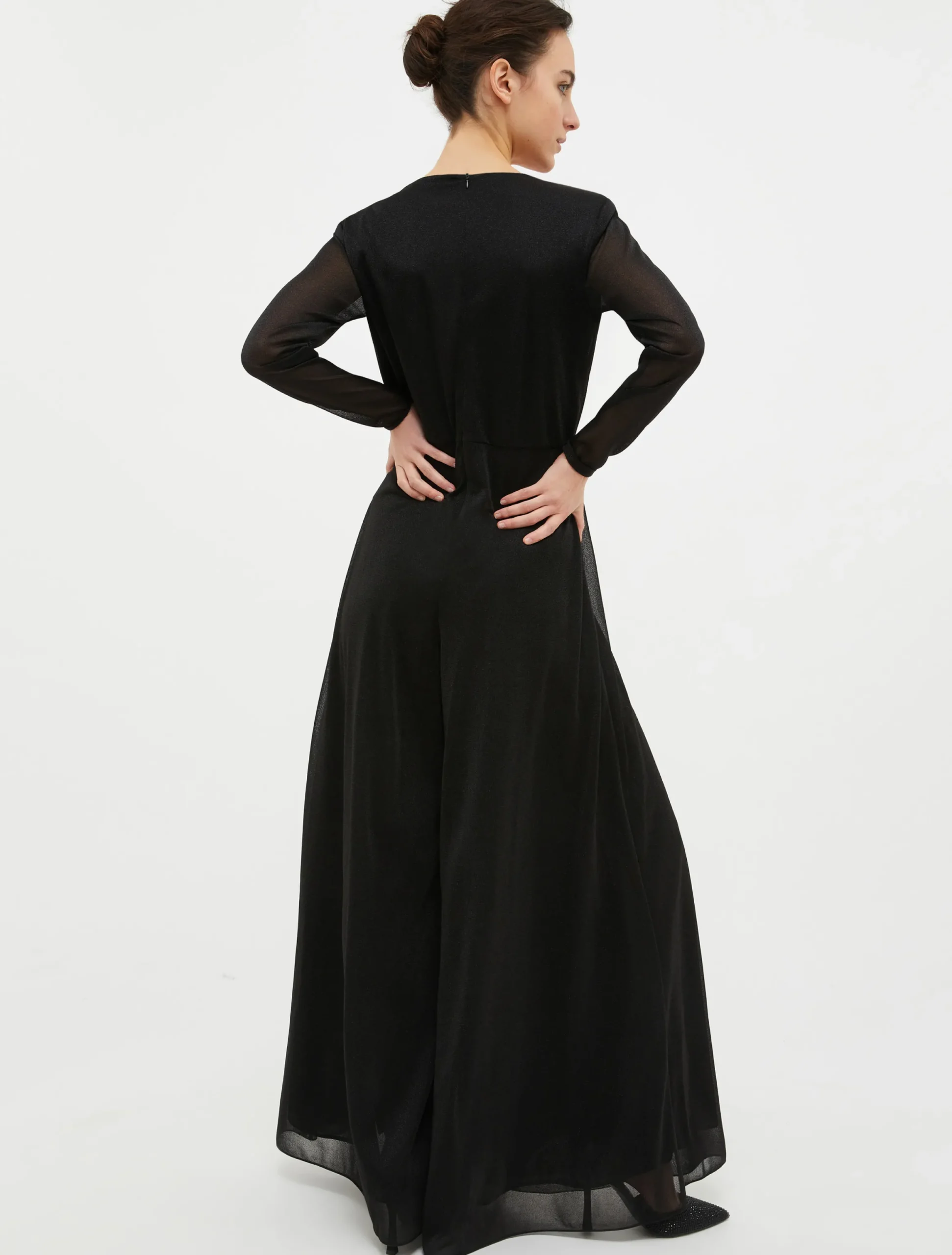 Wide-leg lurex-jersey jumpsuit