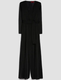 Wide-leg lurex-jersey jumpsuit