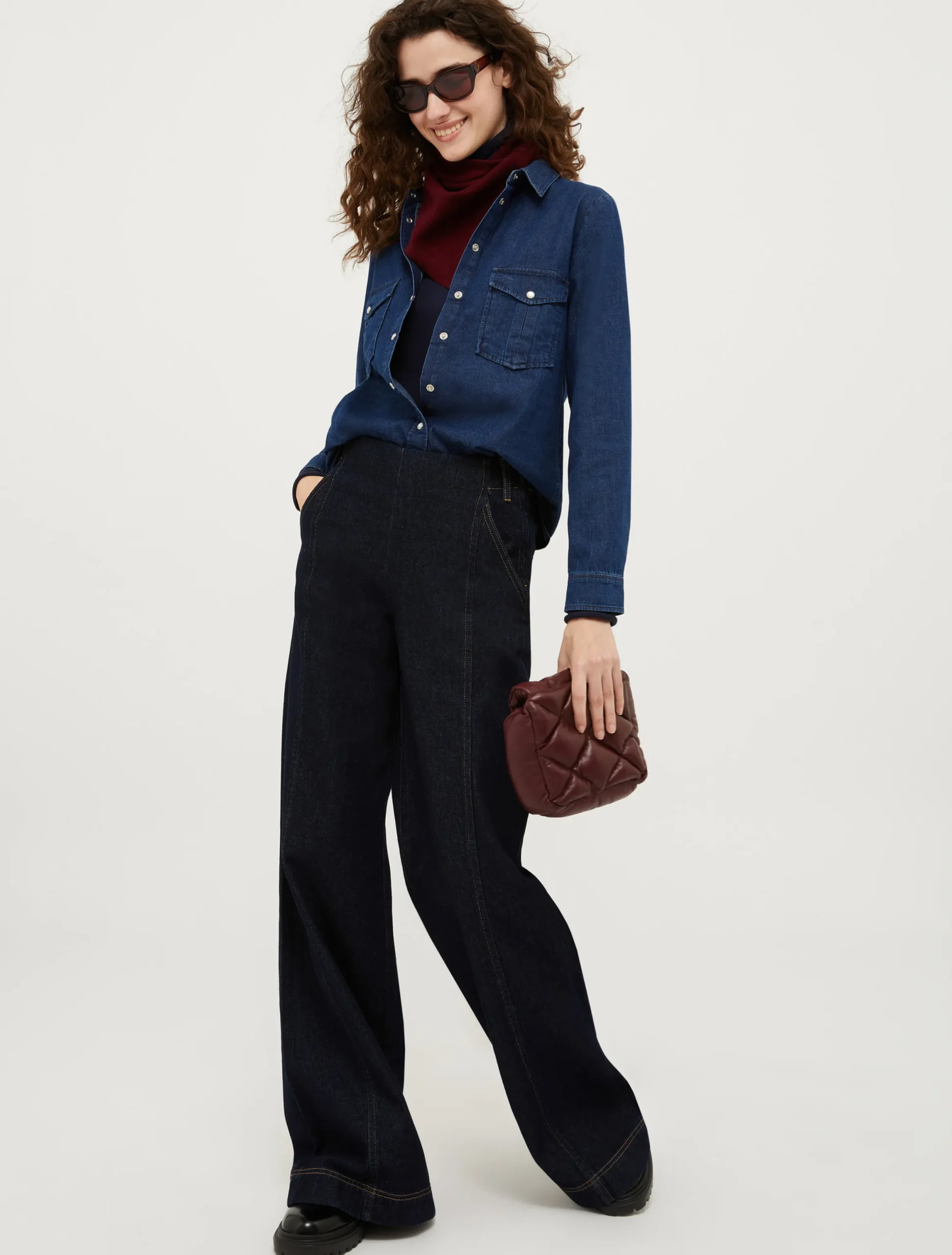 Wide-leg palazzo jeans