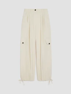 Wide-leg twill cargo trousers