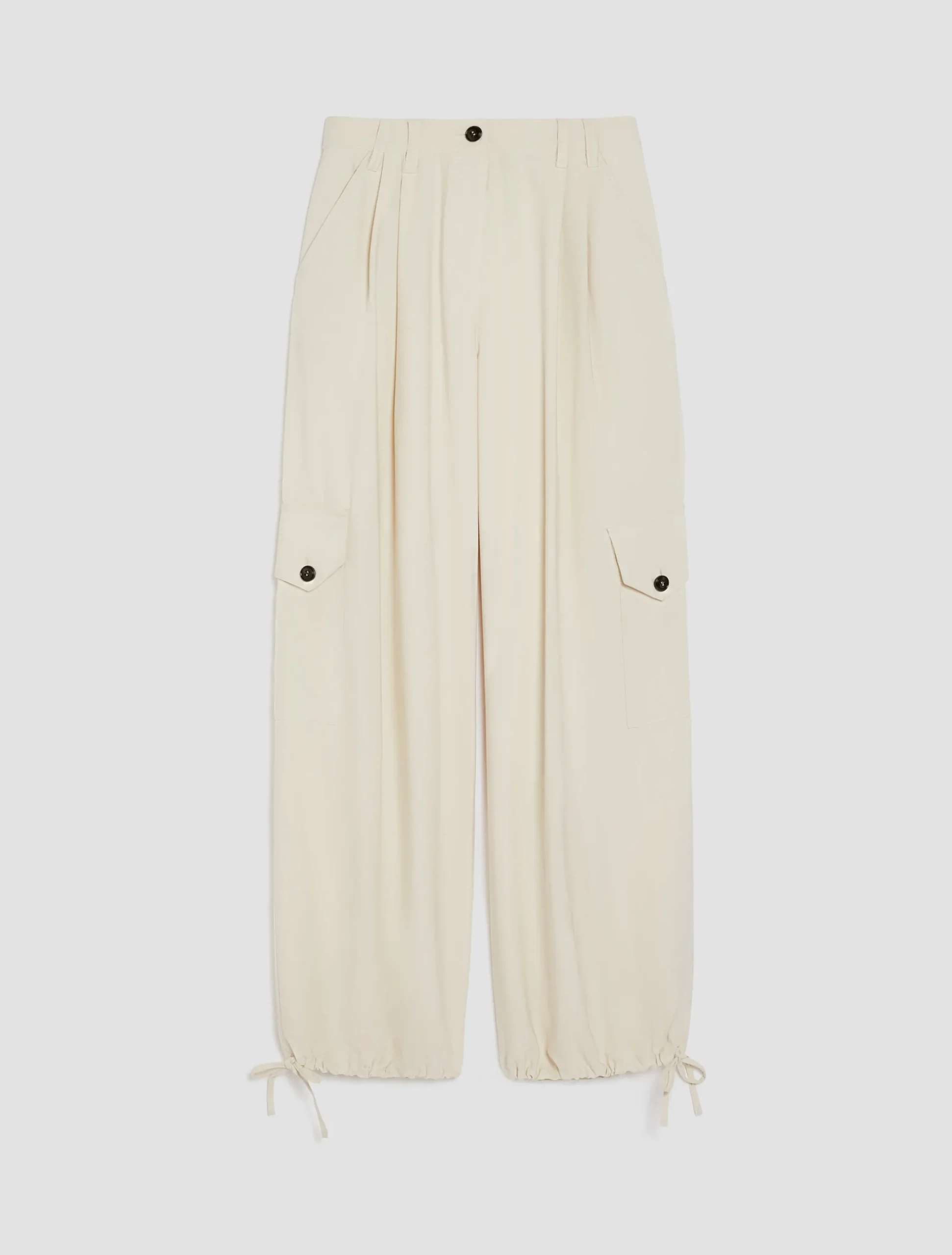 Wide-leg twill cargo trousers