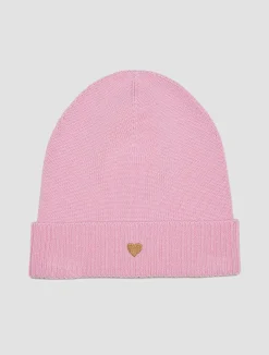 Wool beanie with heart KID