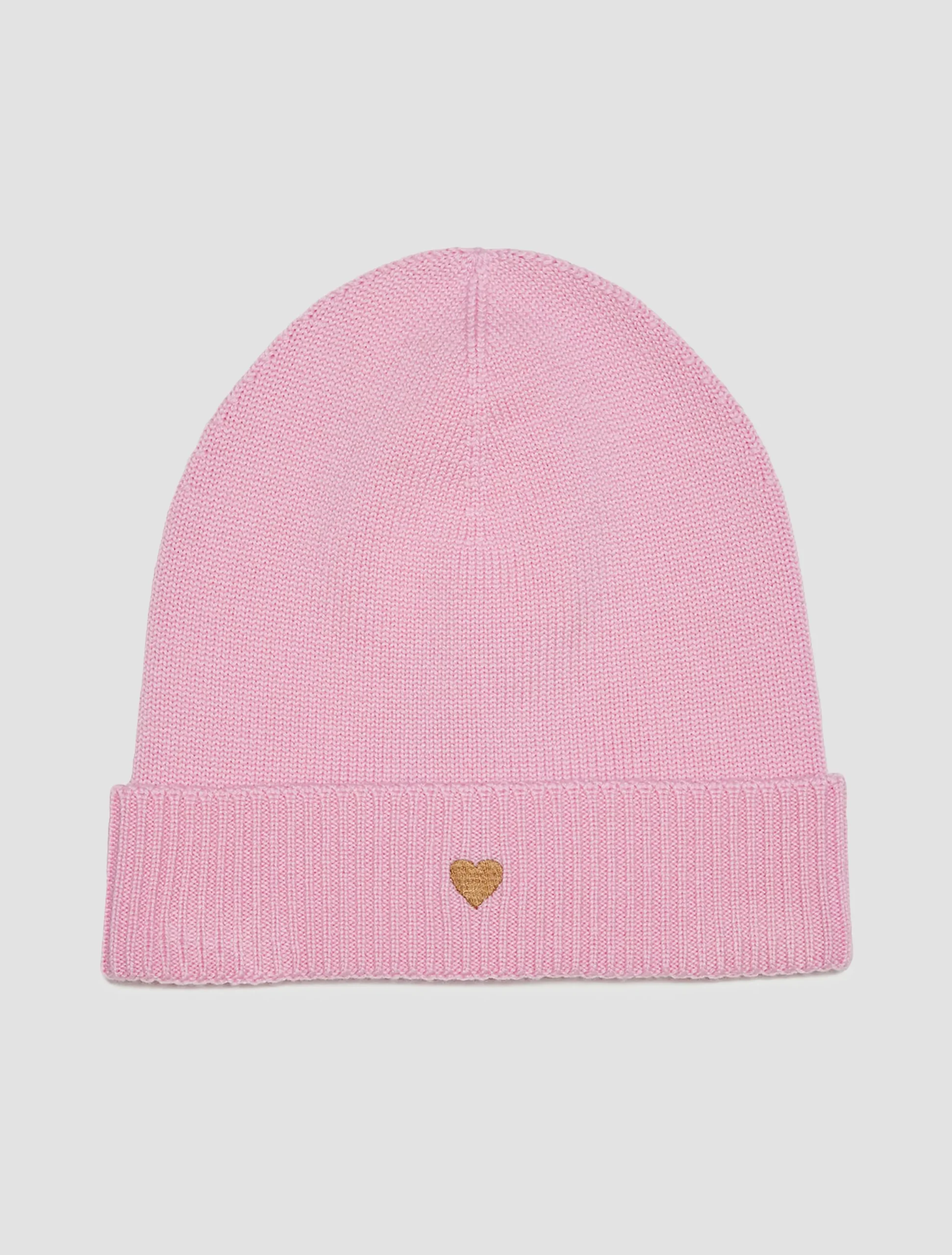 Wool beanie with heart KID