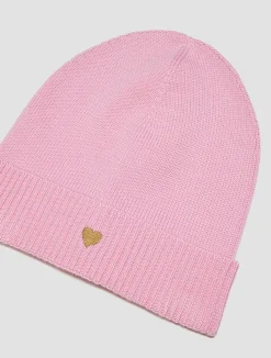 Wool beanie with heart KID