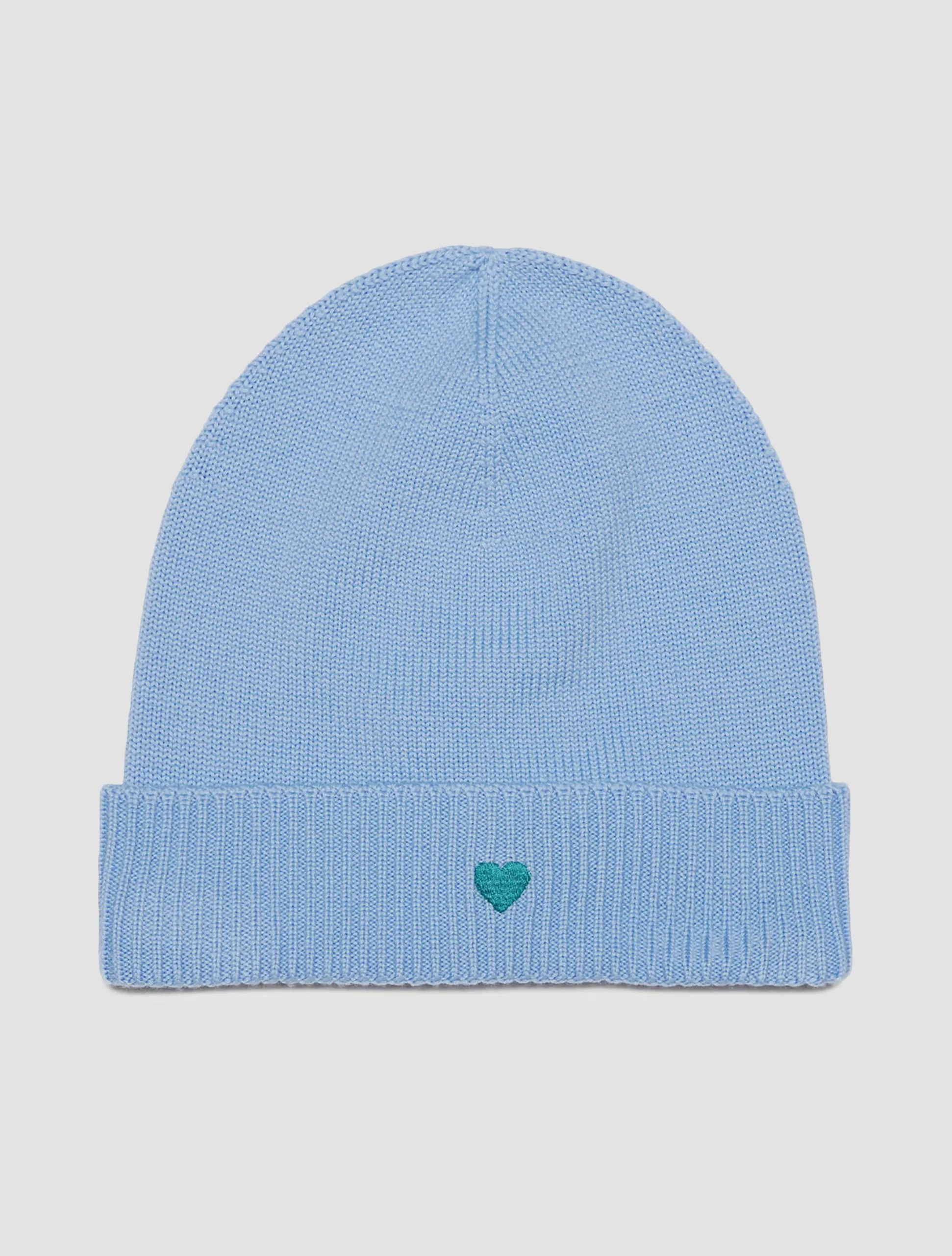 Wool beanie with heart KID