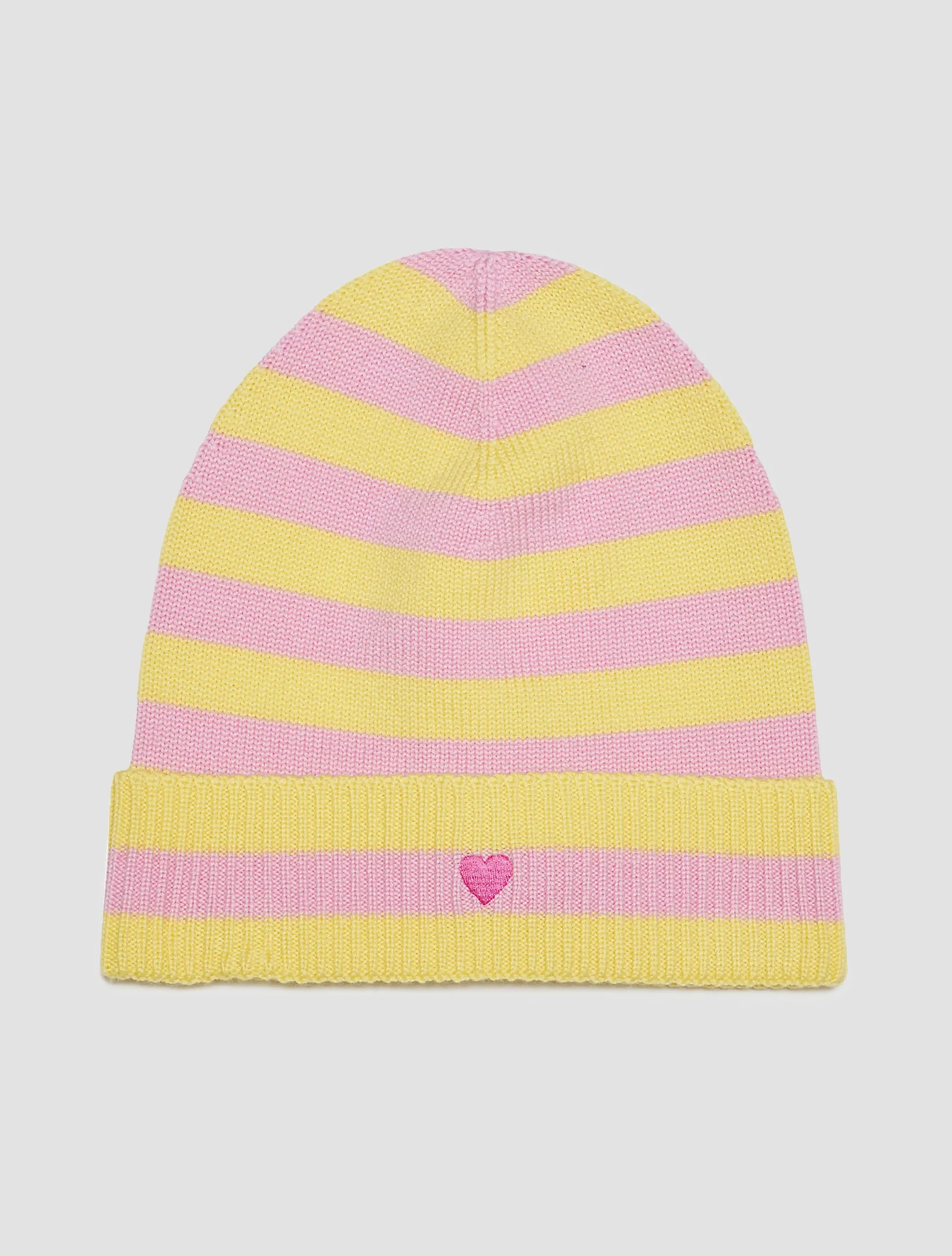 Wool beanie with heart KID