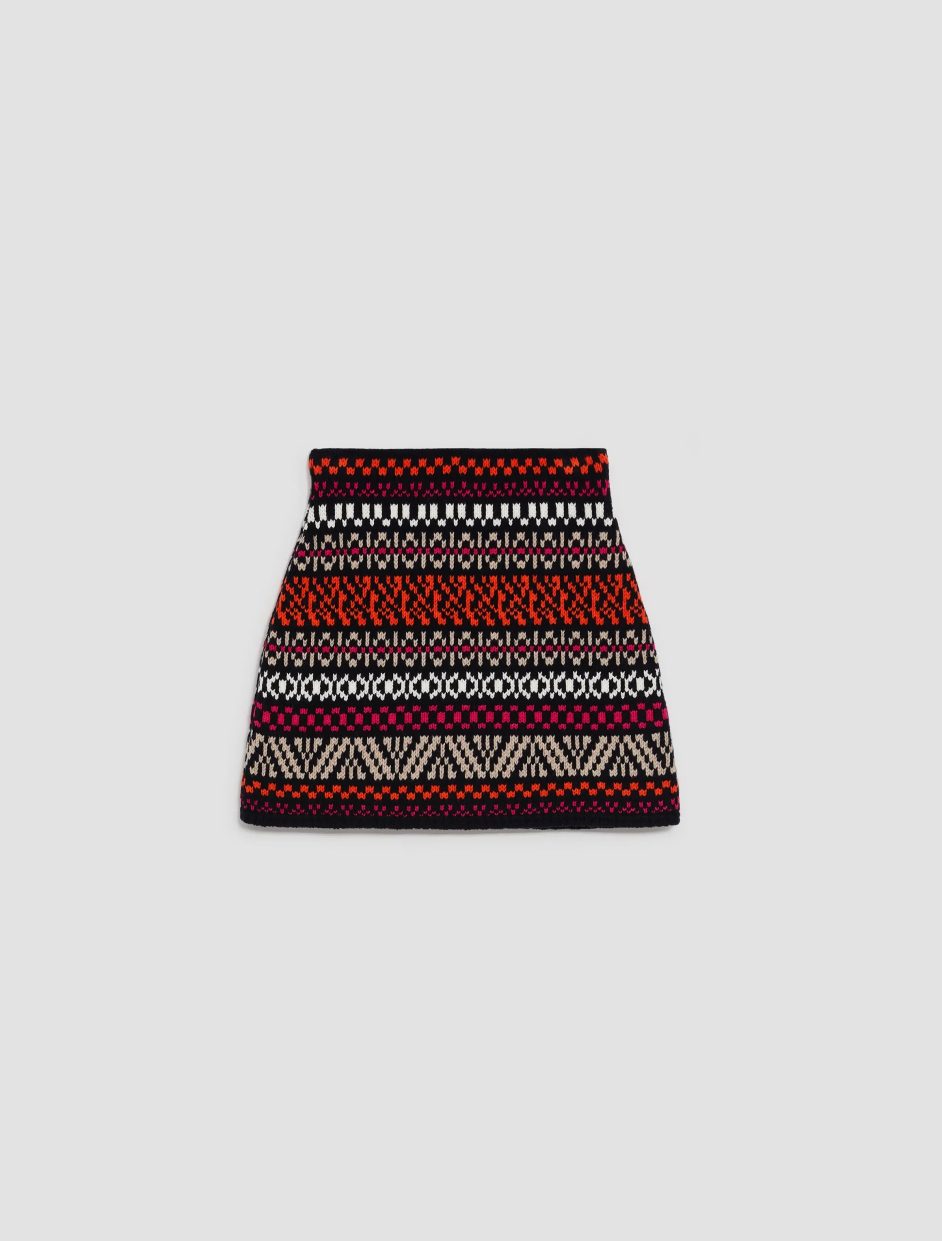 Wool-blend jacquard mini skirt