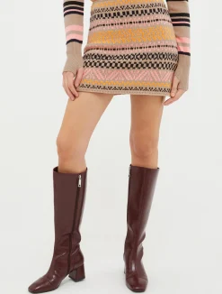 Wool-blend jacquard mini skirt