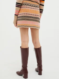Wool-blend jacquard mini skirt