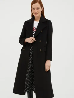Wool-blend midi coat