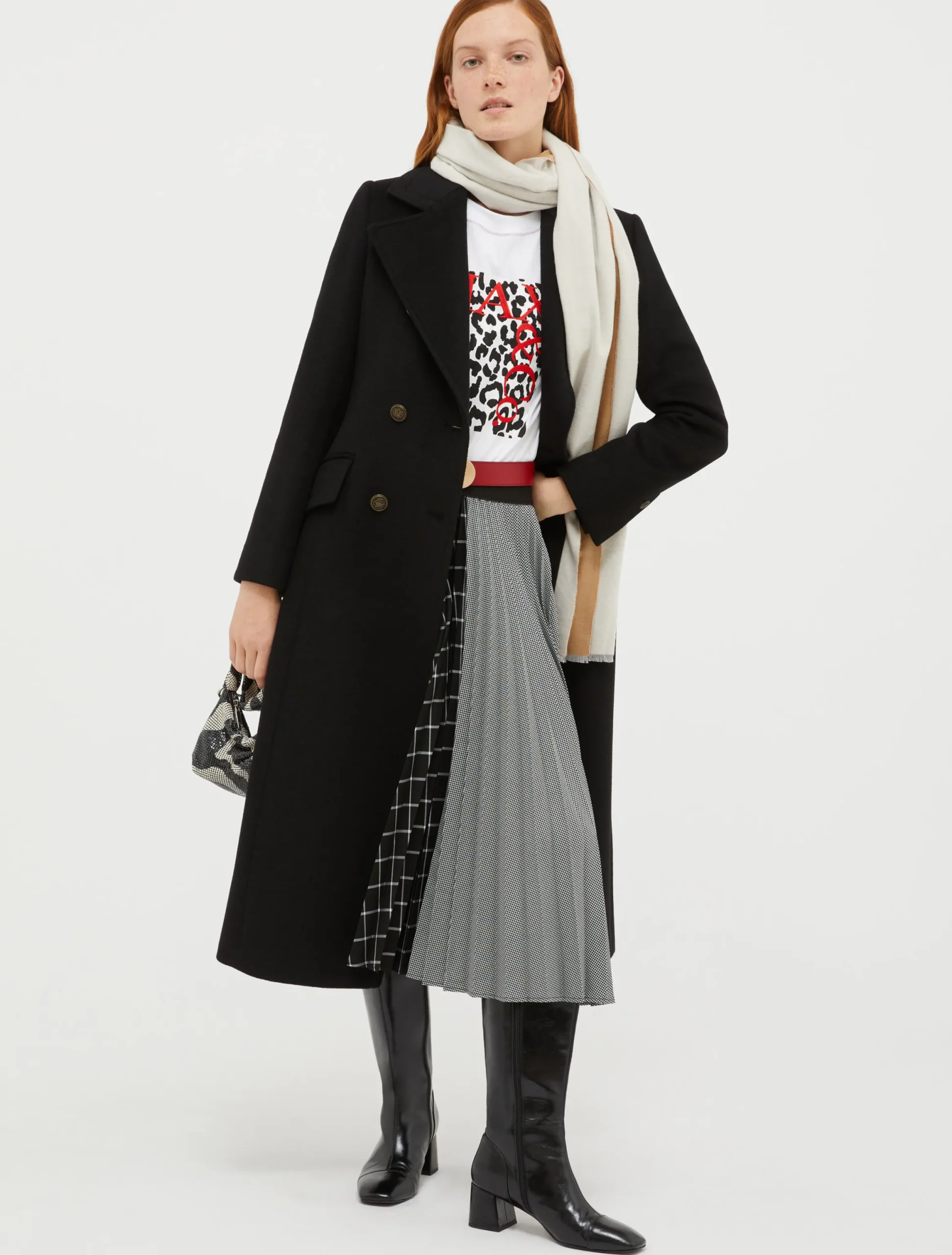 Wool-blend midi coat