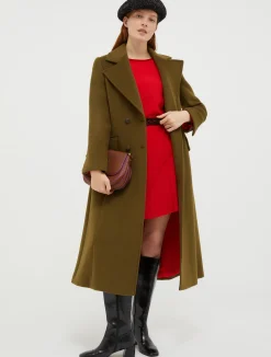 Wool-blend midi coat