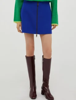 Wool-broadcloth mini skirt