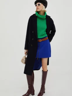 Wool-broadcloth mini skirt