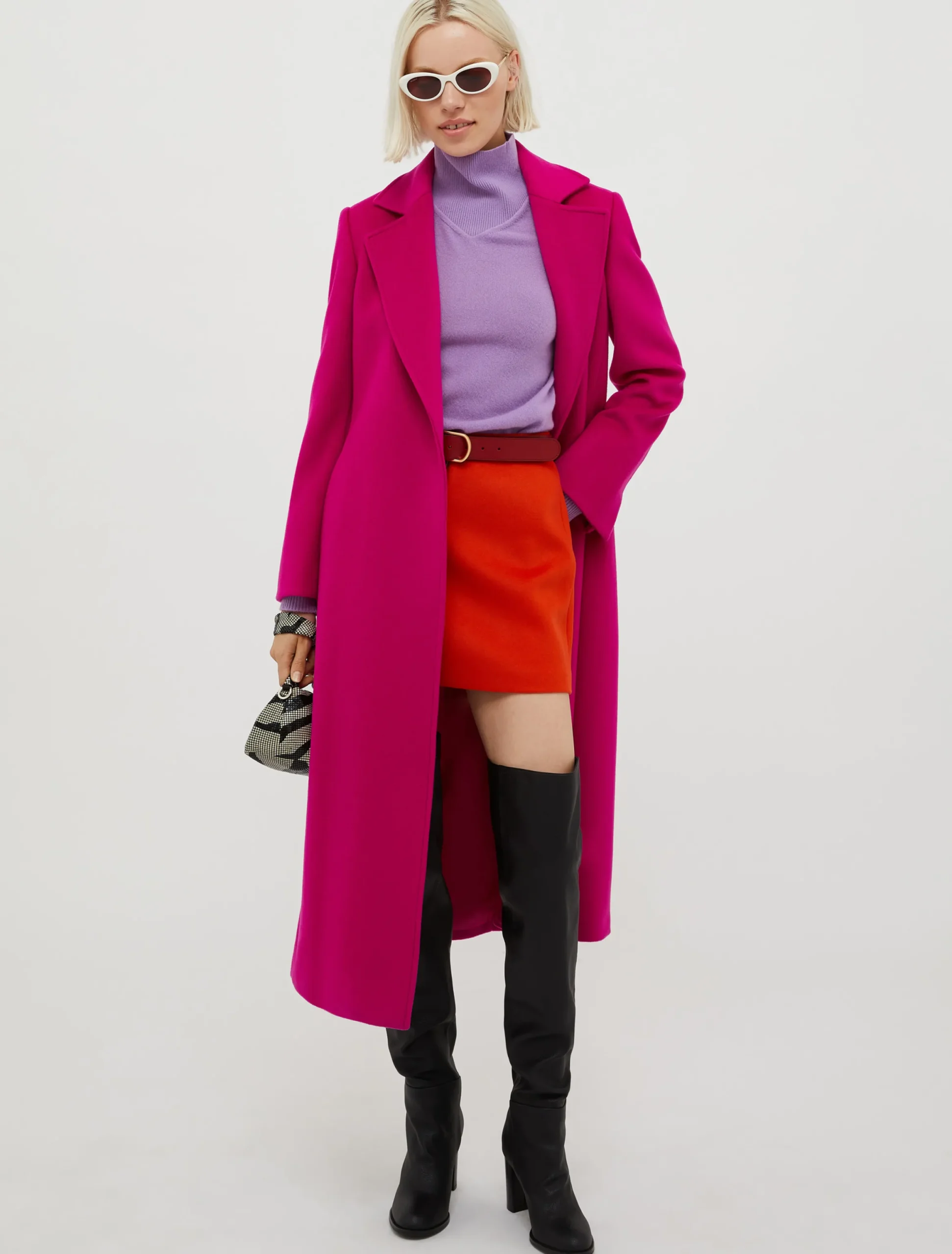 Wool-broadcloth mini skirt