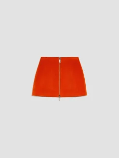 Wool-broadcloth mini skirt