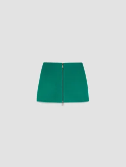 Wool-broadcloth mini skirt
