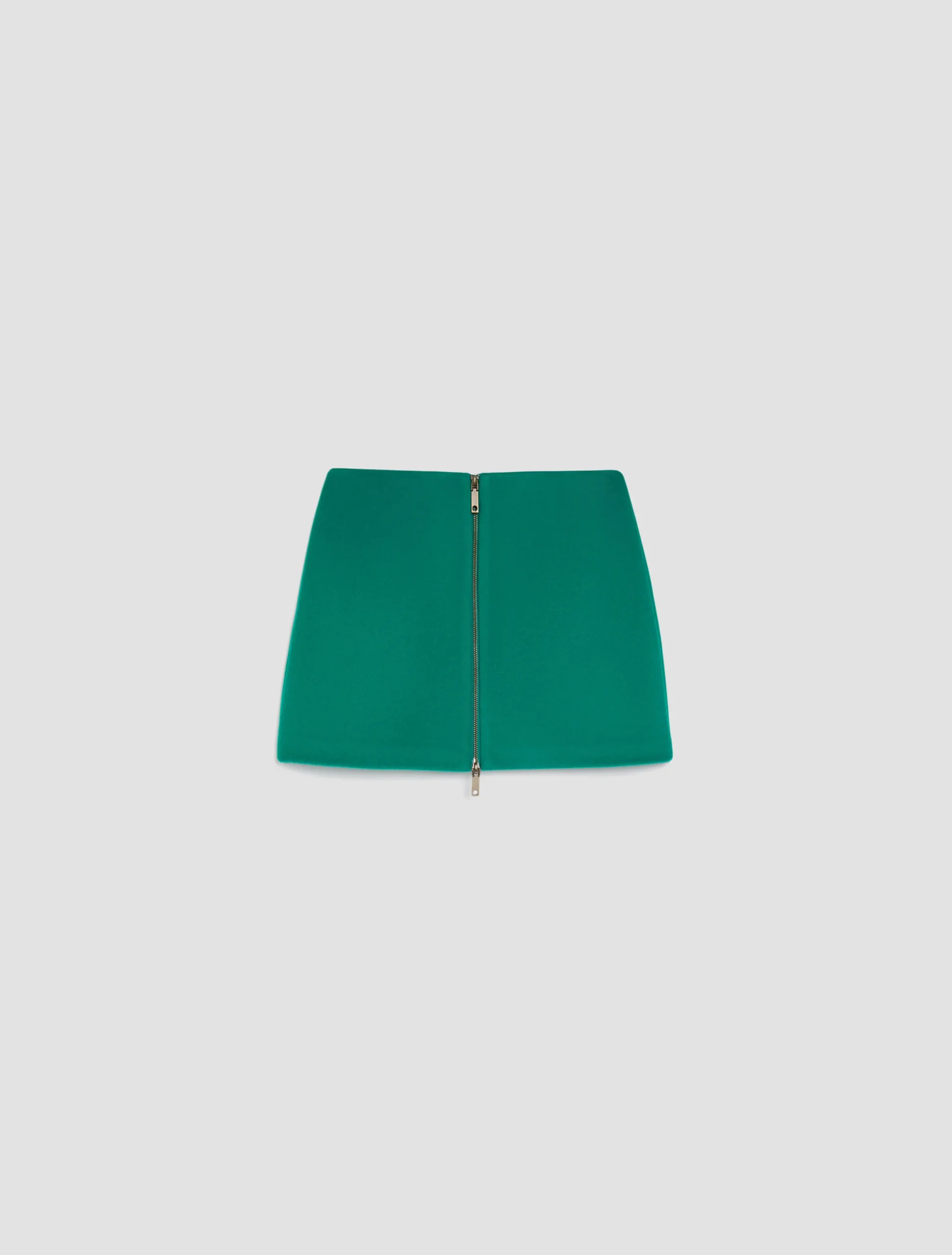 Wool-broadcloth mini skirt