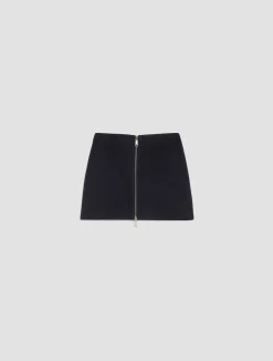 Wool-broadcloth mini skirt