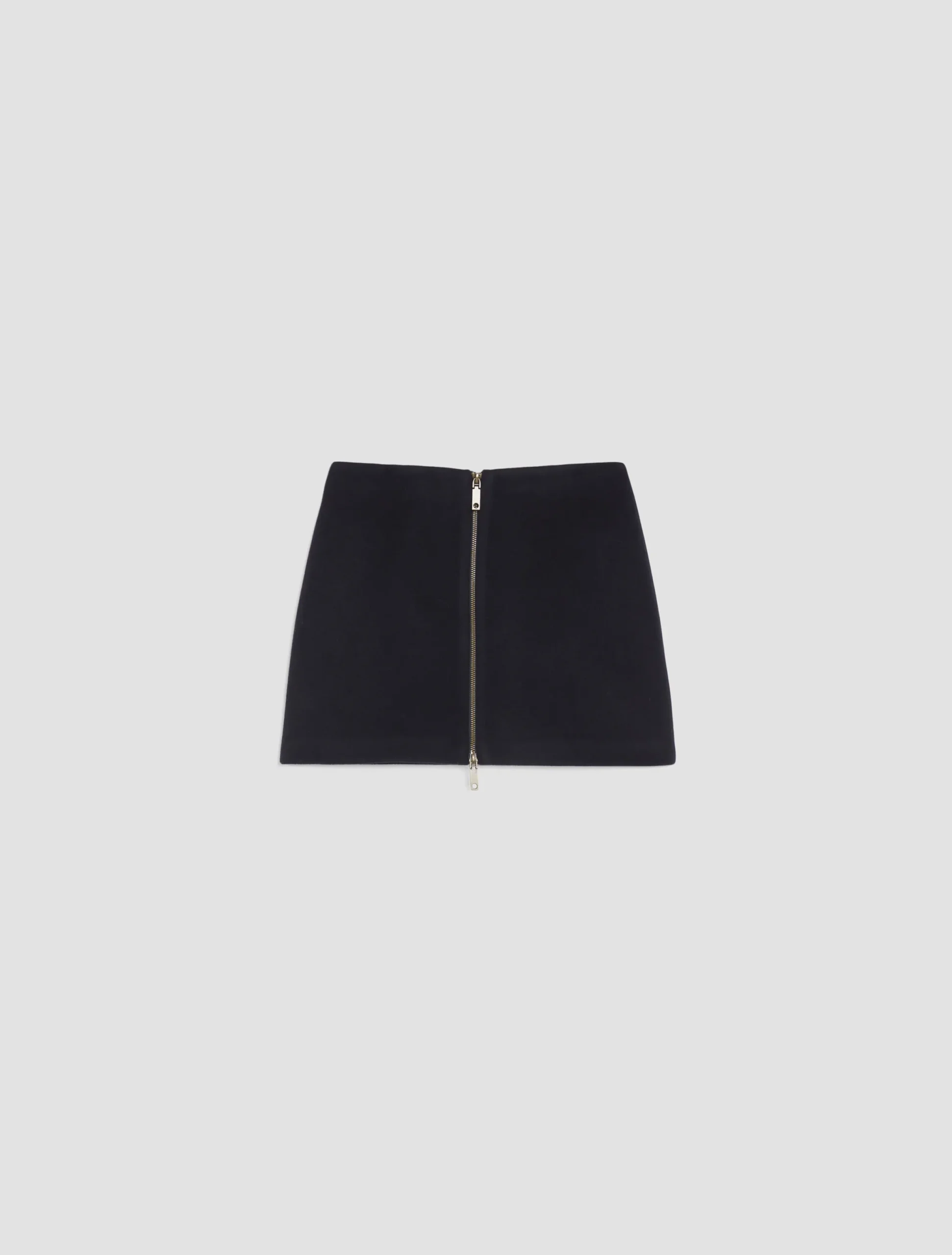 Wool-broadcloth mini skirt