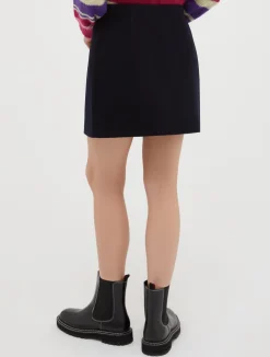 Wool-broadcloth mini skirt