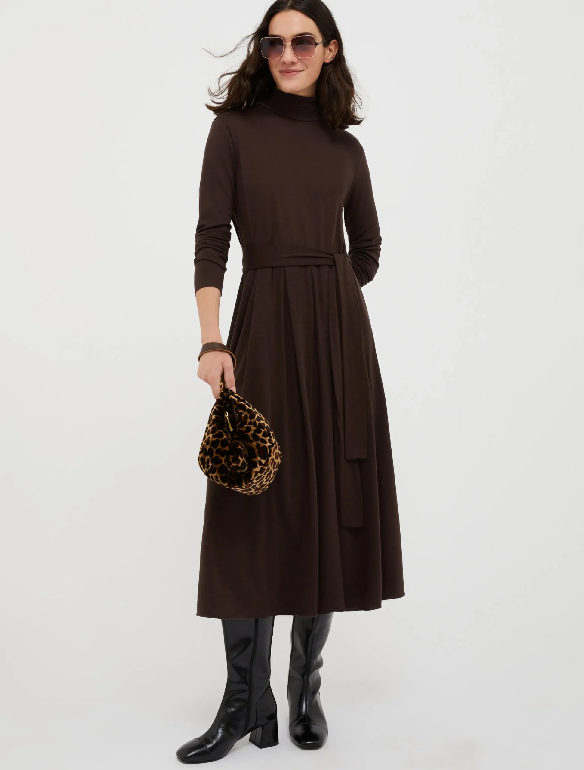Wool-jersey midi dress